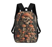 sinyumoney Zaini Per Bambini Sunflowers Borsa Da Scuola Stampato 3D Per Bambini Zaino Da Viaggio Alla Moda Per Studenti, Skull Mushrooms Death, 17"