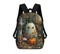 sinyumoney Zaini Per Bambini Sunflowers Borsa Da Scuola Stampato 3D Per Bambini Zaino Da Viaggio Alla Moda Per Studenti, Zucca Ghost Bohoo, 17"