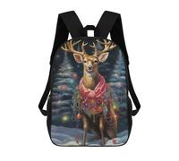 sinyumoney Zaini Per Bambini Tiger Otherworldly Borsa Da Scuola Stampato 3D Per Bambini Zaino Da Viaggio Alla Moda Per Studenti, Xmas Deer, 17"
