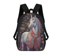 sinyumoney Zaini Per Bambini Tiger Otherworldly Borsa Da Scuola Stampato 3D Per Bambini Zaino Da Viaggio Alla Moda Per Studenti, Xmas Fantasic Unicorn, 17"