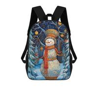 sinyumoney Zaini Per Bambini Tiger Otherworldly Borsa Da Scuola Stampato 3D Per Bambini Zaino Da Viaggio Alla Moda Per Studenti, Colorful Xmas Snowman, 17"