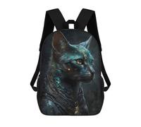 sinyumoney Zaini Per Bambini Tiger Otherworldly Borsa Da Scuola Stampato 3D Per Bambini Zaino Da Viaggio Alla Moda Per Studenti, Abissino Cat Nobility, 17"