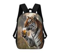 sinyumoney Zaini Per Bambini Tiger Sipping A Beer Zaino Scolastico Zaino Per Bambini Borsa Scolastica Zaini Da Viaggio Borse Per Libri Zaino Stampato in 3D Per Bambini E Bambine 17inch