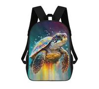 sinyumoney Zaini Per Bambini Turtle Watersketch Zaino Scolastico Per Bambini Stampato in 3D Zaini Scolastici Alla Moda Per Bambini Studenti 17inch