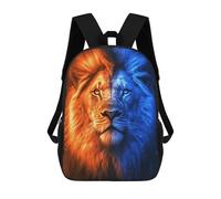 sinyumoney Zaini Per Bambini Two-Faced Lion Fire & Ice Zaino Scolastico Per Bambini Stampato in 3D Zaini Scolastici Alla Moda Per Bambini Studenti 17inch