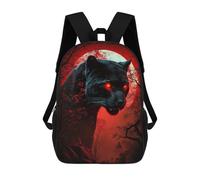 sinyumoney Zaini Per Bambini Vulcanic Eruption Fantasy Zaino Scuola Scuola Zaino Per Bambini Borsa Da Viaggio Zaino Libri Stampato 3D Per Ragazzi E Ragazze, Black Panther Moonlit Forest, 17"