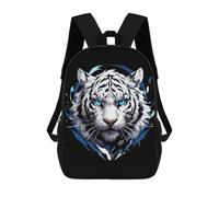 sinyumoney Zaini Per Bambini White Tiger Portrait with Blue Eyes Zaino Scolastico Zaino Per Bambini Borsa Scolastica Zaini Da Viaggio Borse Per Libri Zaino Stampato in 3D Per Bambini E Bambine 17inch