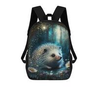 sinyumoney Zaini Per Bambini Wolf Amido Rose Zaino Scuola Scuola Scuola Zaino Per Bambini Borsa Da Viaggio Zaino Libri Stampato 3D Per Ragazzi E Ragazze, Enchanted Forest Hedgehog, 17"