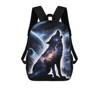 sinyumoney Zaini Per Bambini Wolf Howling Silhouette Zaino Scolastico Zaino Per Bambini Borsa Scolastica Zaini Da Viaggio Borse Per Libri Zaino Stampato in 3D Per Bambini E Bambine 17inch