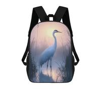 sinyumoney Zaini Per Bambini Yellow Goldfinch Bird on Branch Zaino Stampato 3D, Borsa Da Scuola, Borsa Di Tendenza, Borsa Da Viaggio, Borsa Scuola Per Scuola O Viaggi, White Crane At Sunrise, 17"
