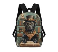sinyumoney Zaini Per Bambini, Zaini Scolastici, Borse Per La Scuola, Zaini Da Viaggio, Borse Per Libri, Zaini Stampati in 3D Smart Black Lab Retriever Zaino Per Bambini E Bambine 17inch