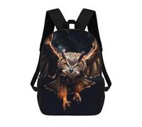 sinyumoney Zaini Per Bambini, Zaini Scolastici, Borse Per La Scuola, Zaini Da Viaggio, Borse Per Libri, Zaini Stampati in 3D Flying Owl at Night Zaino Per Bambini E Bambine 17inch