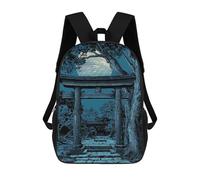 sinyumoney Zaini Per Bambini, Zaini Scolastici, Borse Per La Scuola, Zaini Da Viaggio, Borse Per Libri, Zaini Stampati in 3D Japanese Torii Gate Under Moonlight Zaino Per Bambini E Bambine 17inch