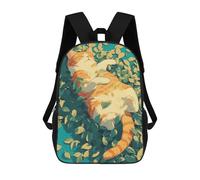 sinyumoney Zaini Per Bambini, Zaini Scolastici, Borse Per La Scuola, Zaini Da Viaggio, Borse Per Libri, Zaini Stampati in 3D Time To Relax Orange Cat Zaino Per Bambini E Bambine 17inch