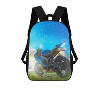 sinyumoney Zaini Per Bambini, Zaini Scolastici, Borse Per La Scuola, Zaini Da Viaggio, Borse Per Libri, Zaini Stampati in 3D Motorcycle in Fantasy Landscape Zaino Per Bambini E Bambine 17inch