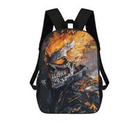 sinyumoney Zaini Per Bambini, Zaini Scolastici, Borse Per La Scuola, Zaini Da Viaggio, Borse Per Libri, Zaini Stampati in 3D Flaming Skull Artwork Zaino Per Bambini E Bambine 17inch