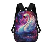 sinyumoney Zaini Per Bambini, Zaini Scolastici, Borse Per La Scuola, Zaini Da Viaggio, Borse Per Libri, Zaini Stampati in 3D Cosmic Swan Painting Zaino Per Bambini E Bambine 17inch