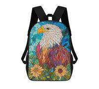 sinyumoney Zaini Per Bambini, Zaini Scolastici, Borse Per La Scuola, Zaini Da Viaggio, Borse Per Libri, Zaini Stampati in 3D Stained Glass Eagle Zaino Per Bambini E Bambine 17inch