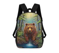 sinyumoney Zaini Per Bambini, Zaini Scolastici, Borse Per La Scuola, Zaini Da Viaggio, Borse Per Libri, Zaini Stampati in 3D Enchanted Forest Bear Zaino Per Bambini E Bambine 17inch