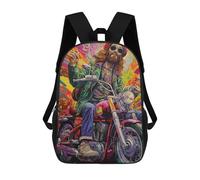 sinyumoney Zaini Per Bambini, Zaini Scolastici, Borse Per La Scuola, Zaini Da Viaggio, Borse Per Libri, Zaini Stampati in 3D Biker Journey Zaino Per Bambini E Bambine 17inch