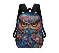 sinyumoney Zaini Per Bambini, Zaini Scolastici, Borse Per La Scuola, Zaini Da Viaggio, Borse Per Libri, Zaini Stampati in 3D Colorful Abstract Owl Art-12 Zaino Per Bambini E Bambine 17inch