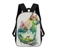sinyumoney Zaini Per Bambini, Zaini Scolastici, Borse Per La Scuola, Zaini Da Viaggio, Borse Per Libri, Zaini Stampati in 3D Nature Shaped Dog Art Zaino Per Bambini E Bambine 17inch