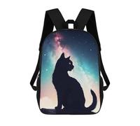 sinyumoney Zaini Per Bambini, Zaini Scolastici, Borse Per La Scuola, Zaini Da Viaggio, Borse Per Libri, Zaini Stampati in 3D Cosmic Cat Zaino Per Bambini E Bambine 17inch