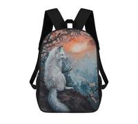 sinyumoney Zaini Per Bambini, Zaini Scolastici, Borse Per La Scuola, Zaini Da Viaggio, Borse Per Libri, Zaini Stampati in 3D Fox Magical Fairy Tale Sun Zaino Per Bambini E Bambine 17inch