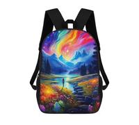 sinyumoney Zaini Per Bambini, Zaini Scolastici, Borse Per La Scuola, Zaini Da Viaggio, Borse Per Libri, Zaini Stampati in 3D Rainbow Sky Serenity Zaino Per Bambini E Bambine 17inch