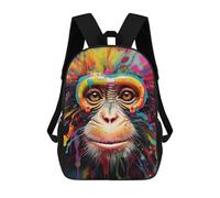 sinyumoney Zaini Per Bambini, Zaini Scolastici, Borse Per La Scuola, Zaini Da Viaggio, Borse Per Libri, Zaini Stampati in 3D Colorful Monkey Portrait-9 Zaino Per Bambini E Bambine 17inch