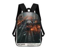 sinyumoney Zaini Per Bambini, Zaini Scolastici, Borse Per La Scuola, Zaini Da Viaggio, Borse Per Libri, Zaini Stampati in 3D Chicago City Zaino Per Bambini E Bambine 17inch