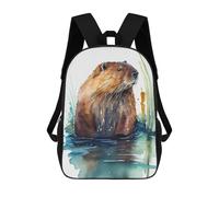 sinyumoney Zaini Per Bambini, Zaini Scolastici, Borse Per La Scuola, Zaini Da Viaggio, Borse Per Libri, Zaini Stampati in 3D Beaver Watercolor Zaino Per Bambini E Bambine 17inch