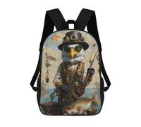 sinyumoney Zaini Per Bambini, Zaini Scolastici, Borse Per La Scuola, Zaini Da Viaggio, Borse Per Libri, Zaini Stampati in 3D Steampunk Bass Bald Eagle Zaino Per Bambini E Bambine 17inch