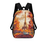 sinyumoney Zaini Per Bambini, Zaini Scolastici, Borse Per La Scuola, Zaini Da Viaggio, Borse Per Libri, Zaini Stampati in 3D Eiffel Tower Autumn Zaino Per Bambini E Bambine 17inch