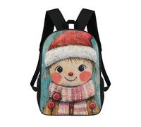 sinyumoney Zaini Per Bambini, Zaini Scolastici, Borse Per La Scuola, Zaini Da Viaggio, Borse Per Libri, Zaini Stampati in 3D Smiling Christmas Girl Zaino Per Bambini E Bambine 17inch