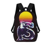 sinyumoney Zaini Per Bambini, Zaini Scolastici, Borse Per La Scuola, Zaini Da Viaggio, Borse Per Libri, Zaini Stampati in 3D Eagle & S Retro Art Zaino Per Bambini E Bambine 17inch