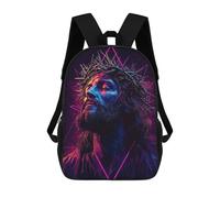 sinyumoney Zaini Per Bambini, Zaini Scolastici, Borse Per La Scuola, Zaini Da Viaggio, Borse Per Libri, Zaini Stampati in 3D Jesus Christ Neon Art Zaino Per Bambini E Bambine 17inch