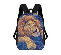 sinyumoney Zaini Per Bambini, Zaini Scolastici, Borse Per La Scuola, Zaini Da Viaggio, Borse Per Libri, Zaini Stampati in 3D Lion Sleeping in Starry Night Style Zaino Per Bambini E Bambine 17inch
