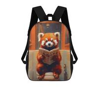 sinyumoney Zaini Per Bambini, Zaini Scolastici, Borse Per La Scuola, Zaini Da Viaggio, Borse Per Libri, Zaini Stampati in 3D Red Panda Reading Newspaper Toilet Zaino Per Bambini E Bambine 17inch