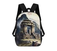 sinyumoney Zaini Per Bambini, Zaini Scolastici, Borse Per La Scuola, Zaini Da Viaggio, Borse Per Libri, Zaini Stampati in 3D The Temple of The Sun Peru Zaino Per Bambini E Bambine 17inch