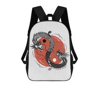 sinyumoney Zaini Per Bambini, Zaini Scolastici, Borse Per La Scuola, Zaini Da Viaggio, Borse Per Libri, Zaini Stampati in 3D Yin Yang Dragons Zaino Per Bambini E Bambine 17inch