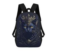 sinyumoney Zaini Per Bambini, Zaini Scolastici, Borse Per La Scuola, Zaini Da Viaggio, Borse Per Libri, Zaini Stampati in 3D Black Cat Zaino Per Bambini E Bambine 17inch