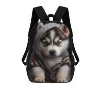 sinyumoney Zaini Per Bambini, Zaini Scolastici, Borse Per La Scuola, Zaini Da Viaggio, Borse Per Libri, Zaini Stampati in 3D Husky Puppy Zaino Per Bambini E Bambine 17inch