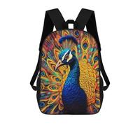 sinyumoney Zaini Per Bambini, Zaini Scolastici, Borse Per La Scuola, Zaini Da Viaggio, Borse Per Libri, Zaini Stampati in 3D Colorful Peacock Artwork-20 Zaino Per Bambini E Bambine 17inch