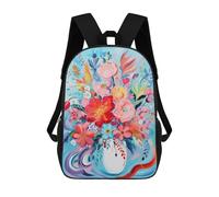 sinyumoney Zaini Per Bambini, Zaini Scolastici, Borse Per La Scuola, Zaini Da Viaggio, Borse Per Libri, Zaini Stampati in 3D Floral Whimsy Vase Zaino Per Bambini E Bambine 17inch