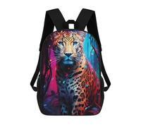 sinyumoney Zaini Per Bambini, Zaini Scolastici, Borse Per La Scuola, Zaini Da Viaggio, Borse Per Libri, Zaini Stampati in 3D Colorful Leopard in Forest Zaino Per Bambini E Bambine 17inch