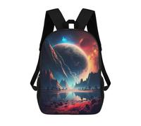 sinyumoney Zaini Per Bambini Zaino Scolastico Alien Planet Reflections -4 Borsa Scolastica Stampata in 3D Per Ragazzi Studenti Delle Scuole Elementari E Medie 17inch
