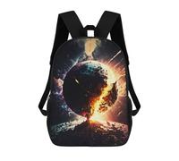 sinyumoney Zaini Per Bambini Zaino Scolastico Apocalyptic Planet Fire And Ice Borsa Scolastica Stampata in 3D Per Ragazzi Studenti Delle Scuole Elementari E Medie 17inch