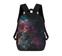 sinyumoney Zaini Per Bambini Zaino Scolastico Astronaut Skull in Space Borsa Scolastica Stampata in 3D Per Ragazzi Studenti Delle Scuole Elementari E Medie 17inch