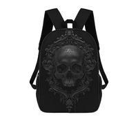 sinyumoney Zaini Per Bambini Zaino Scolastico Baroque Black Skull Borsa Scolastica Stampata in 3D Per Ragazzi Studenti Delle Scuole Elementari E Medie 17inch